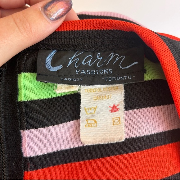 Vintage 1970s Mod Twiggy Preppy Charm Fashions Striped Top - Picture 10 of 10